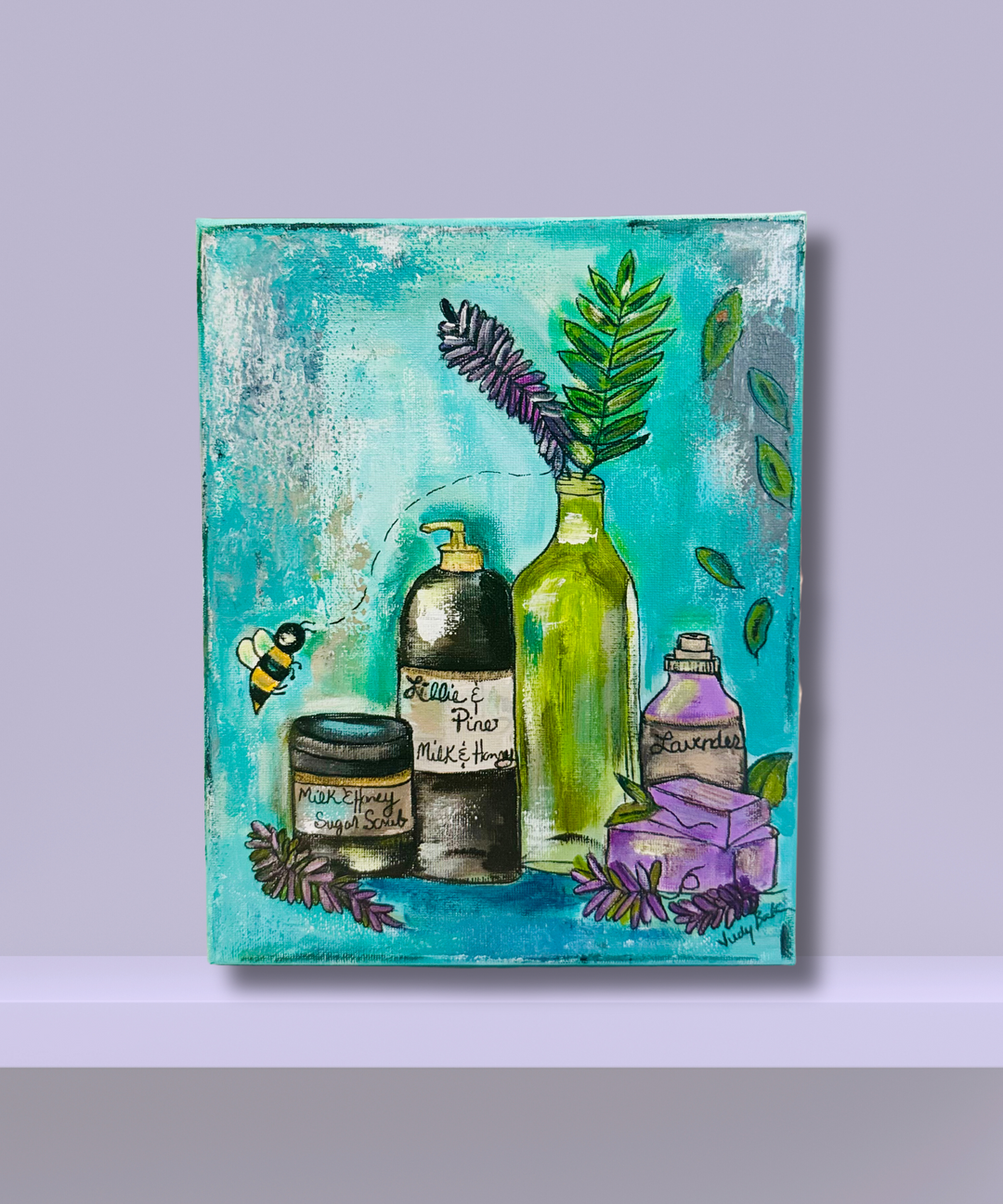 Lillie & Pine Soaps & Herbs 8 x 10 (Acrylic & Ink)
