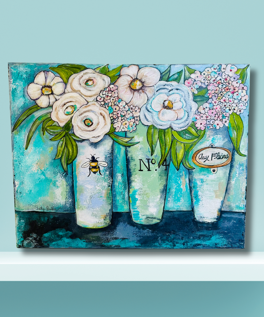 French Flowers 16 x 20 (Acrylic & Ink)