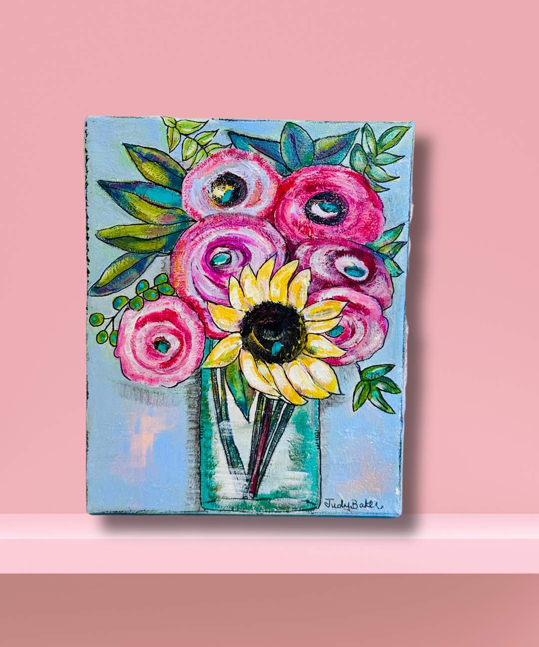 Festive Bouquet 8 x 10 (Acrylic & Ink)