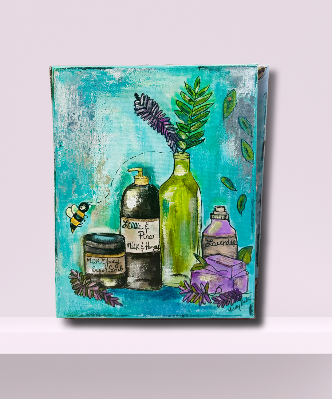 Wildflowers in the Pink 8 x 10 (Acrylic & Ink)